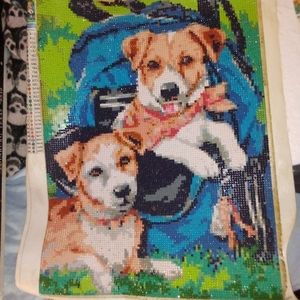 Dogs paint with diamonds picture